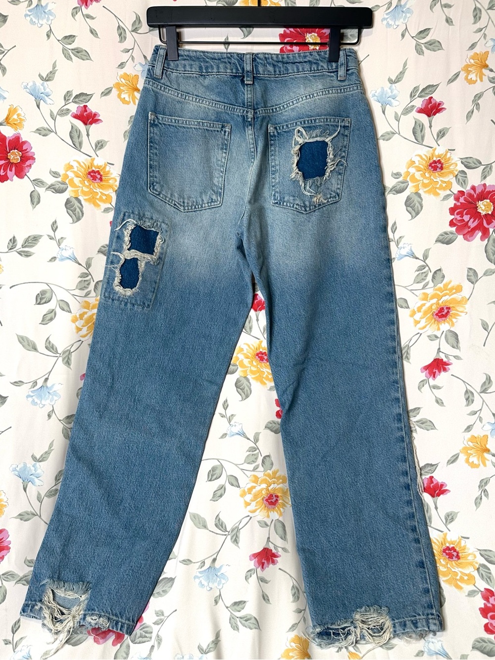 FREE PEOPLE | We the Free Desert Rose Distressed Floral Patchwork Jean | Size 25 - Picture 5 of 5